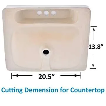 Large Rectangular Ceramic Drop-in Sink for Modern Bathrooms