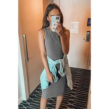 PRETTYGARDEN Women's Bodycon Midi Dress - Casual Elegance