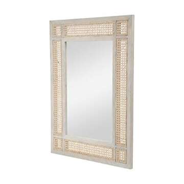 GDFStudio Boho Mirror - Elegant Wicker Caning Design