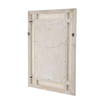 GDFStudio Boho Mirror - Elegant Wicker Caning Design