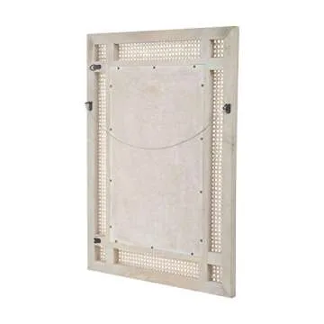 GDFStudio Boho Mirror - Elegant Wicker Caning Design