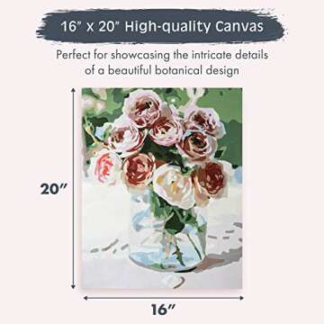 Pink Picasso Kits Botanical Floral Paint by Number for Adults | DIY Canvas Painting Kits Color by Numbers Drawing Arts and Drawing Crafts As Seen On Shark Tank | Mail Me Roses - 16x20 Paint Kit Set