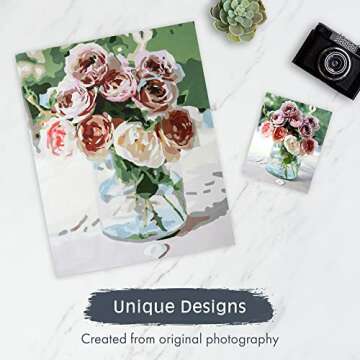 Pink Picasso Kits Botanical Floral Paint by Number for Adults | DIY Canvas Painting Kits Color by Numbers Drawing Arts and Drawing Crafts As Seen On Shark Tank | Mail Me Roses - 16x20 Paint Kit Set