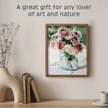 Pink Picasso Kits Botanical Floral Paint by Number for Adults | DIY Canvas Painting Kits Color by Numbers Drawing Arts and Drawing Crafts As Seen On Shark Tank | Mail Me Roses - 16x20 Paint Kit Set