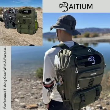 Baitium 40L Fishing Backpack Rod Holders Cooler Durable