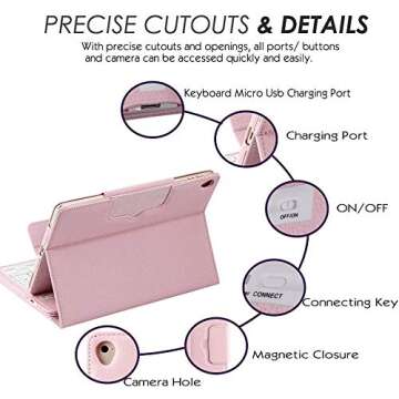 Stylish eoso iPad Mini Case with Removable Keyboard