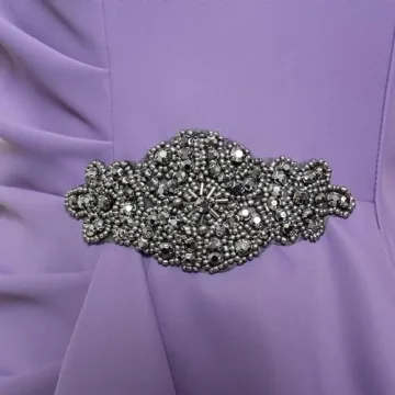 Alex Evenings Women's Slimming Long Length ¾ Sleeve Mother of The Bride Dress with Cascade Skirt and Side Ruching, ICY Orchid Ruffle