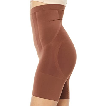 SPANX High-Waisted Mid-Thigh Shapewear in Chestnut Brown