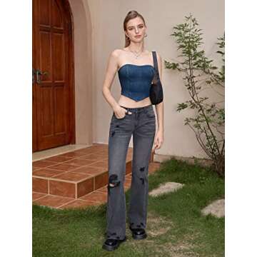Stylish Women's Denim Corset Top for Summer Bliss