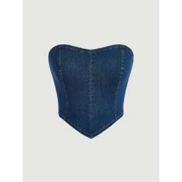 Stylish Women's Denim Corset Top for Summer Bliss