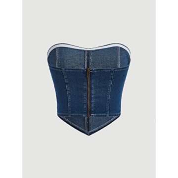Stylish Women's Denim Corset Top for Summer Bliss