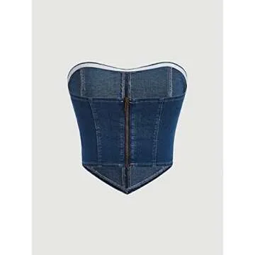 Stylish Women's Denim Corset Top for Summer Bliss