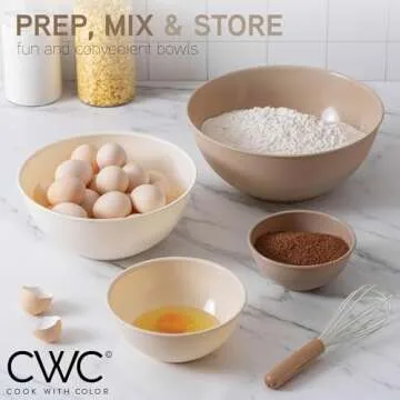 COOK WITH COLOR 12 Piece Mixing Bowls Set - Versatile & Safe