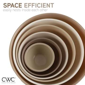 COOK WITH COLOR 12 Piece Mixing Bowls Set - Versatile & Safe