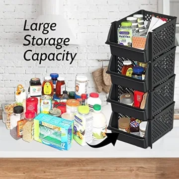 Stackable Storage Bins for Kitchen and Home Organization
