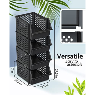 Stackable Storage Bins for Kitchen and Home Organization