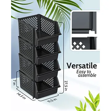 Stackable Storage Bins for Kitchen and Home Organization