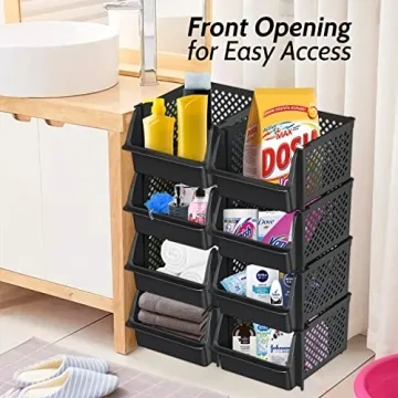 Stackable Storage Bins for Kitchen and Home Organization