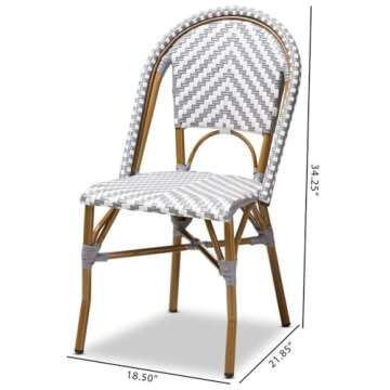 Baxton Studio Celie Bistro Chair Set 2 - Stylish & Stackable