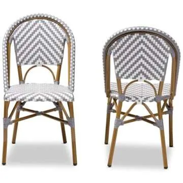 Baxton Studio Celie Bistro Chair Set 2 - Stylish & Stackable