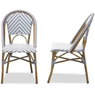 Baxton Studio Celie Bistro Chair Set 2 - Stylish & Stackable