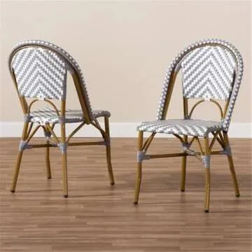 Baxton Studio Celie Bistro Chair Set 2 - Stylish & Stackable