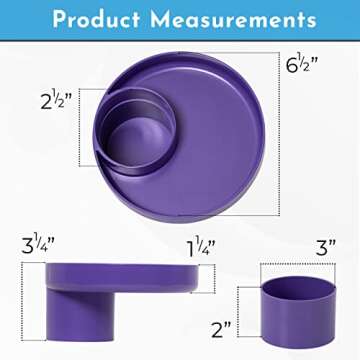 My Travel Tray Round, USA Made. Easily Convert Your existing Cup Holder to a Tray and Cup Holder for use in a Car Seat, Booster, Stroller, Golf Cart and Anywhere You Have a Cup Holder! Purple