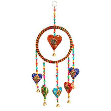 Rastogi Handicrafts Handmade Crafted Home Decoration Hanging Birds,Elephant,Heart Shape Door Ornaments Shandler (Heart Ring)
