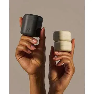 Cadence Travel Containers - Core Skincare Set - Magnetic Travel Capsules - 2 Small (0.56oz) & 3 Medium Capsules (1.32oz) with Cleanser, Moisturizer, Serum, Makeup Remover & Sun-Icon Label - Petal