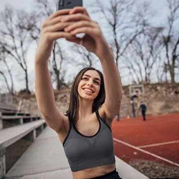 WOYYHO Sports Bra for Women,Strappy Sports Bras Padded Criss Cross Back Medium Support Yoga Bra with Removable Cups 3 Pack