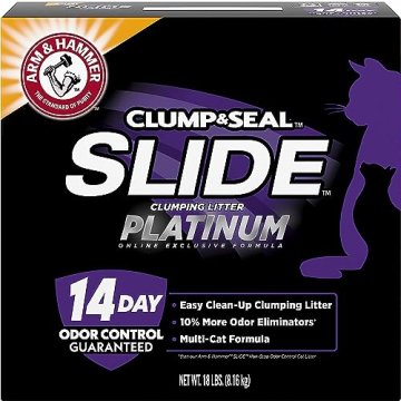 Arm & Hammer SLIDE Platinum Multi-Cat Easy Clean-Up Clumping Cat Litter, 14 Days of Odor Control 18 ...