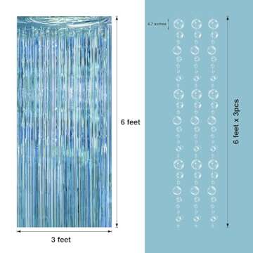 Decor365 Under The Sea Party Decorations Hanging Bubble Garlands Pool Ocean Theme Tinsel Foil Fringe...