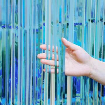 Decor365 Under The Sea Party Decorations Hanging Bubble Garlands Pool Ocean Theme Tinsel Foil Fringe Streamer Curtain Backdrop Little Mermaid Birthday Decor Baby Shower Kids Beach Party Supplies