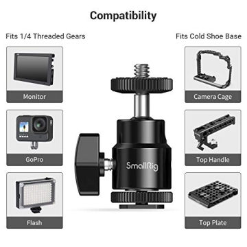 SmallRig 1/4" Hot Shoe Mount for Photographers & Videographers