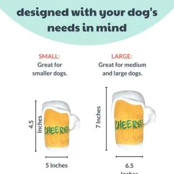 Huxley & Kent for Dogs | Cheers (Small) | St. Patrick's Day Power Plush Dog Toy with Squeaker | Funny Dog Toy | Cute Dog Toy | H&K Squeaky Dog Toy