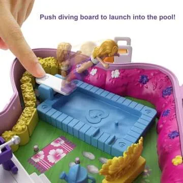 Polly Pocket Compact Playset, Backyard Butterfly with 2 Micro Dolls & Accessories, Travel Toys with Surprise Reveals