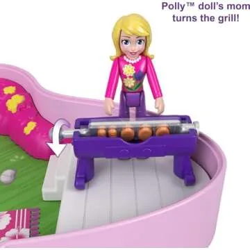 Polly Pocket Compact Playset, Backyard Butterfly with 2 Micro Dolls & Accessories, Travel Toys with Surprise Reveals