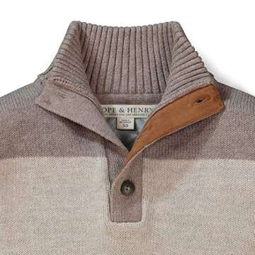 Hope & Henry Boys' Long Sleeve Mock Neck Sweater