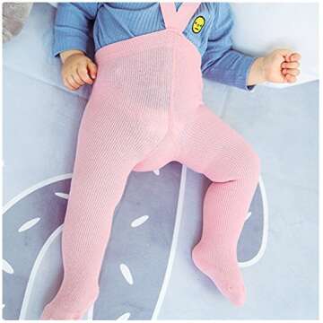 Beide Baby Girls High Waist Tights Overall to Protect Belly Button Cotton Solid Leggings(cafe,12-24m)