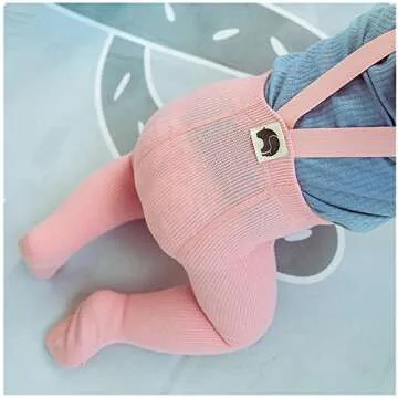 Beide Baby Girls Cotton Solid High Waist Leggings for Comfort