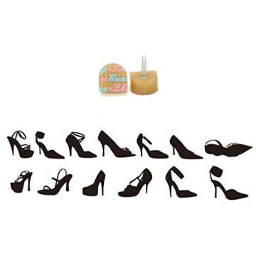 Medigy 13 Pairs Heel Tips Taps Kit High Heel Shoes Repair Caps Shoes Replacement Dowels, U-Shaped, Khaki