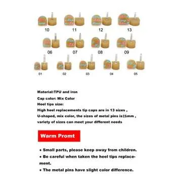 Medigy 13 Pairs Heel Tips Taps Kit High Heel Shoes Repair Caps Shoes Replacement Dowels, U-Shaped, Khaki