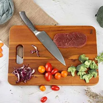 AIDEA Acacia Wood Cutting Board, Cutting Boards for Kitchen Chopping Board with Handle Set of 3 for Meat/Vegetables/Fruits