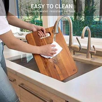 AIDEA Acacia Wood Cutting Board, Cutting Boards for Kitchen Chopping Board with Handle Set of 3 for Meat/Vegetables/Fruits