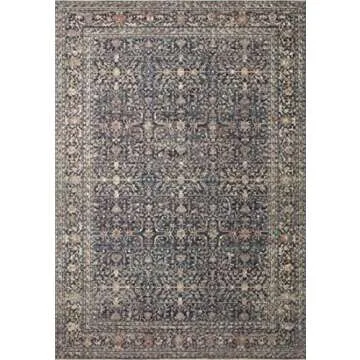Loloi Jean Stoffer Bradbury Collection, Midnight & Multi, 5' x 7'-10" Area Rug – Modern & Traditional Area Rugs for Living Room Bedroom Entryway & Hallway No Shed High Traffic Area Decor Rug