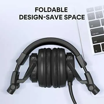 MAONO 50MM Drivers Over Ear Studio Headphones, AU-MH501 Stereo Monitor Closed Back Headphones, Lightweight Foldable Design for Smartphone, Computer, Podcast, Mixer, Music, DJ