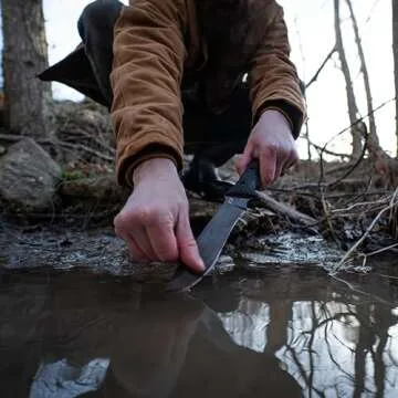 Schrade Delta Class Bedrock High Carbon Steel Fixed Blade Knife with 7in Drop Point Blade for Buschcraft