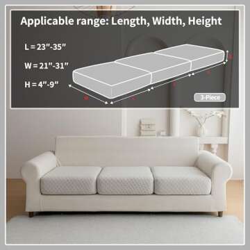QIANMEW Sofa Covers Washable,Stretch Comfort Couch Cushion Covers L Shape Sectional Sofa Slipcovers ...
