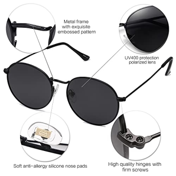 SOJOS Polarized Sunglasses UV400 Lightweight Vintage Style