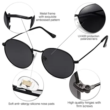 SOJOS Polarized Sunglasses UV400 Lightweight Vintage Style